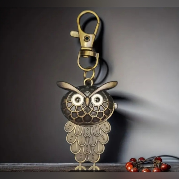 New Owl Quartz keychain pocket watch - Picture 3 of 4